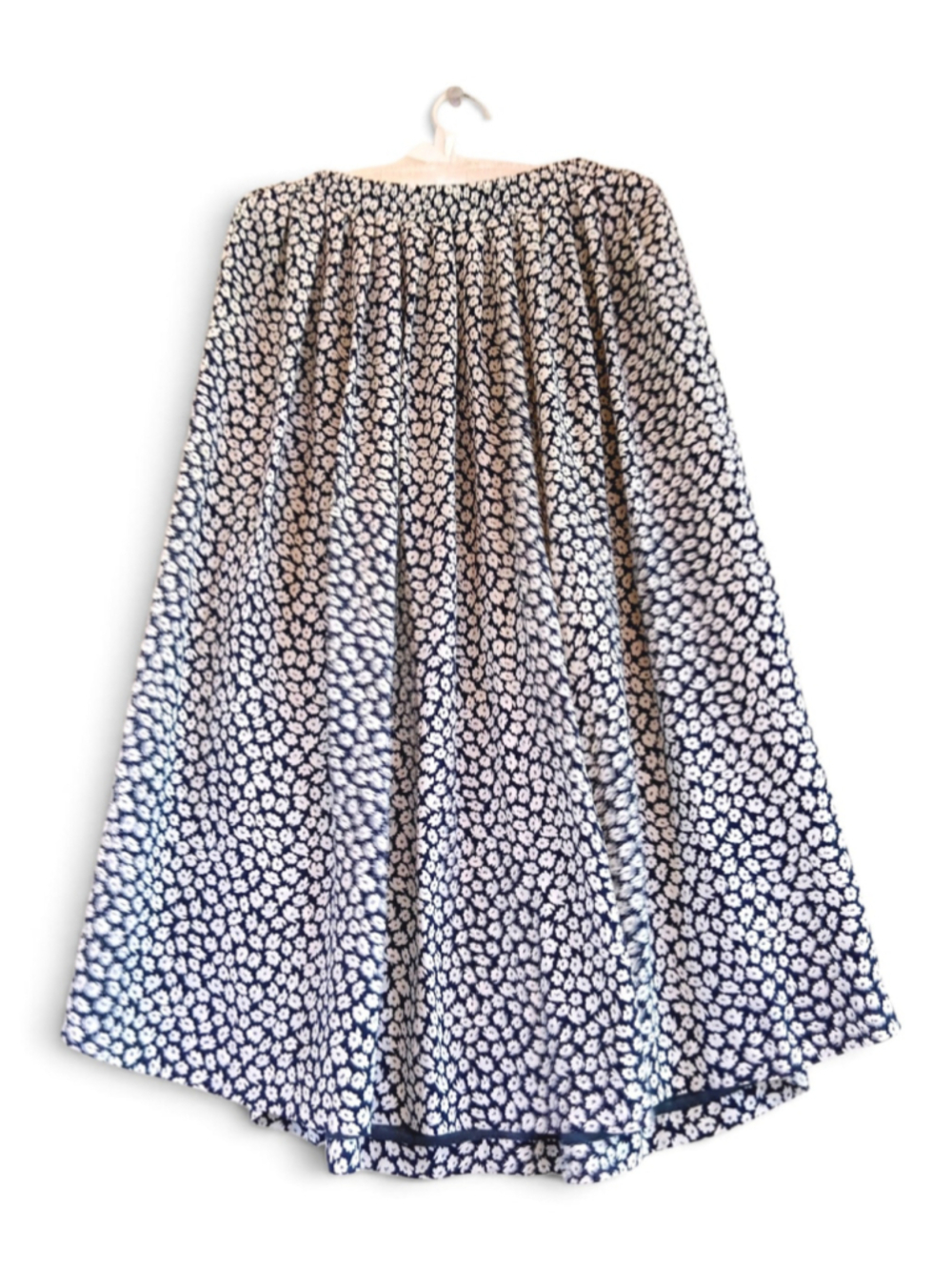 Vintage Haberdashery A-Line Skirt Navy White Ditsy Floral pleated flowy 80s 90s